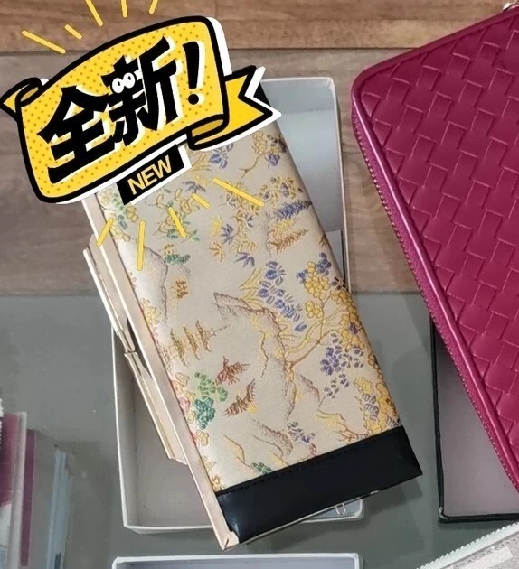全新中国风复古山水画长钱包
