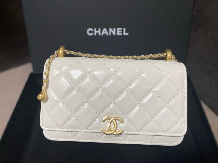 Chanel香奈儿双金珠woc