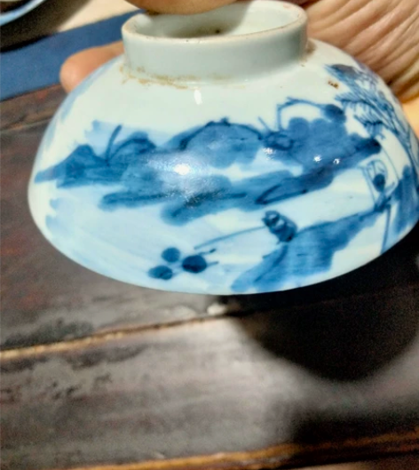 晚清清花茶碗盖子,全品无磕无冲,发色漂亮,...