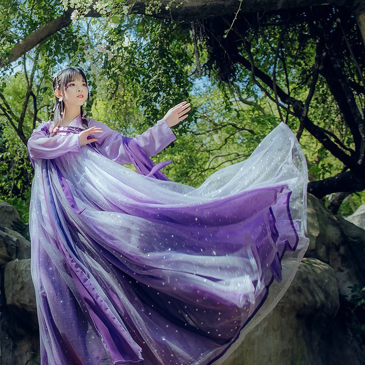 辰莲鱼梦紫色两片式齐胸紫色尺码S