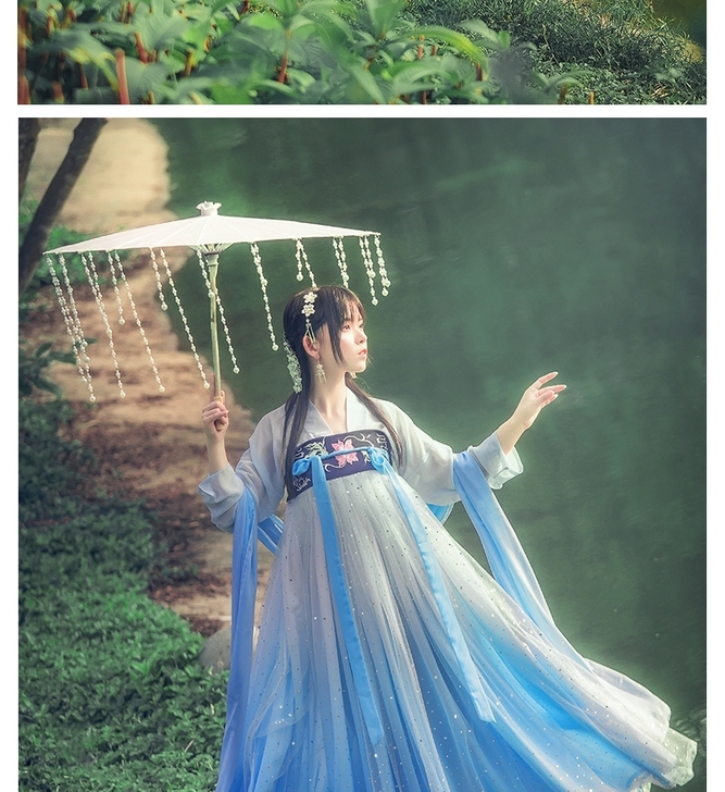 千韵岗 辰莲鱼梦齐胸襦裙 XL码