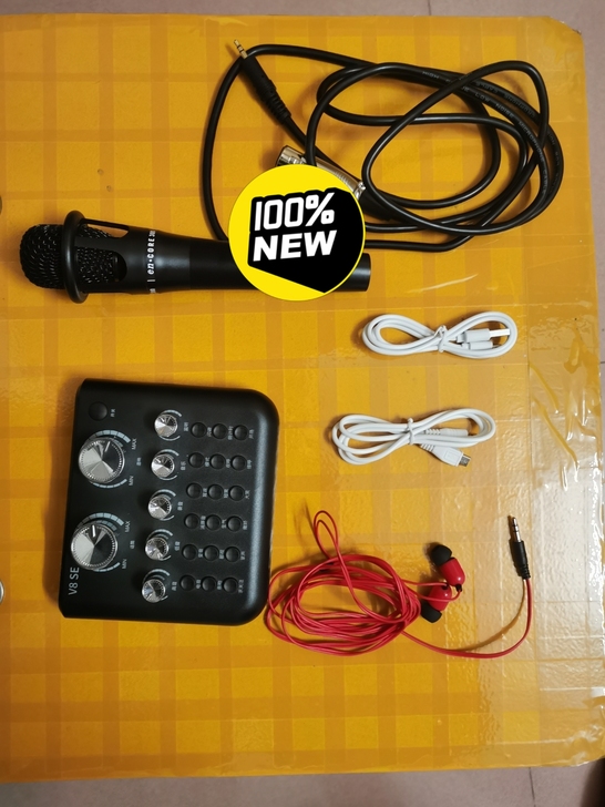 话筒V8声卡套装变声器网红主播直播设备专用...