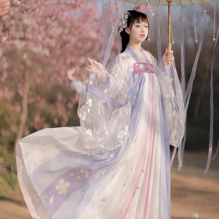 【樱洛】茗月萱齐胸襦裙套装汉服女刺绣正品春...