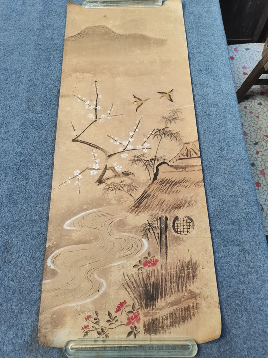 纸本老画,103/39公分,品相不错。