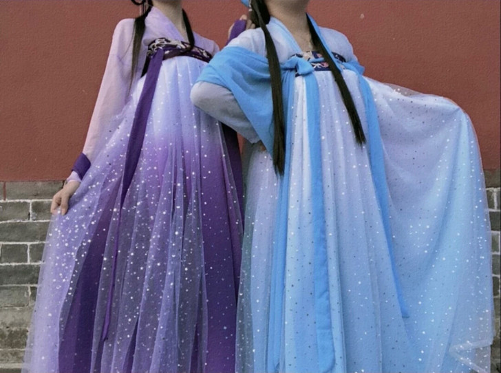 辰莲鱼梦汉服 蓝色 m码