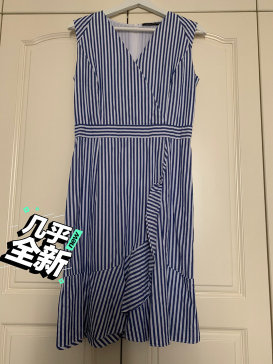 精品店入手,休闲条纹连衣裙,显年轻!吊牌剪...