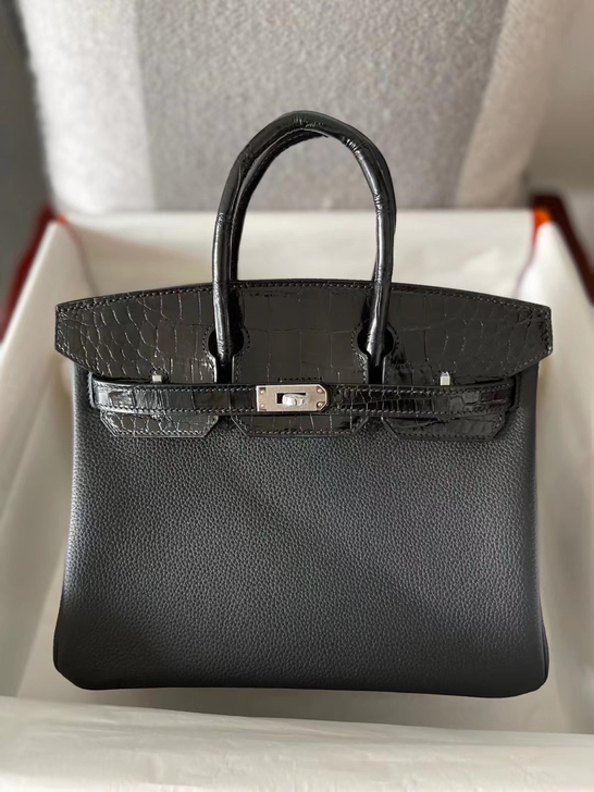 Birkin铂金 Touch 25 黑银黑...
