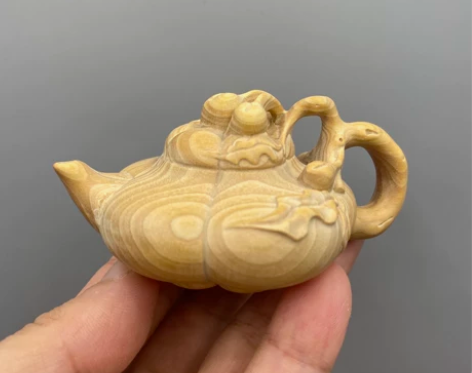 小叶黄杨木雕手把件把玩摆件茶宠家居实木工艺...