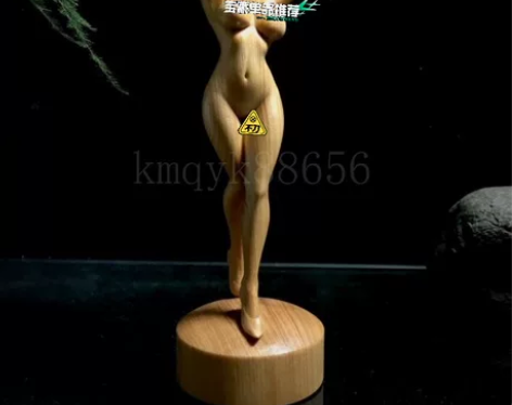 超美品★美女女神人体艺术木雕，美少女像雕刻...