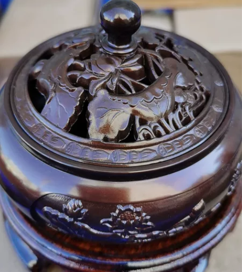 纯铜雕刻香炉,赠品底坐实木,2小时薰香炉 ...