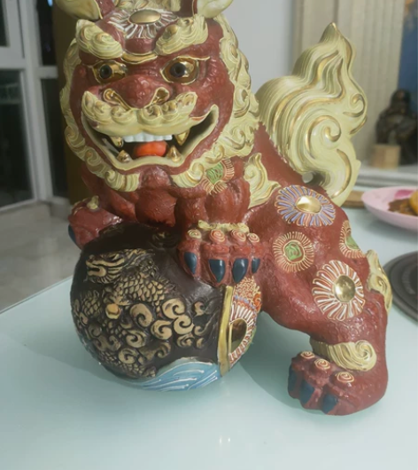 日本回流九谷烧须荣義狮子,老物件,收藏价值...