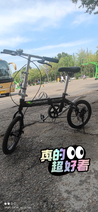 永久折叠自行车,几乎全新,孩子小,骑不上去...