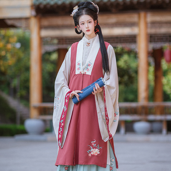 秋萤汉氧原创正品汉服女夏季仙气中国风比甲白...