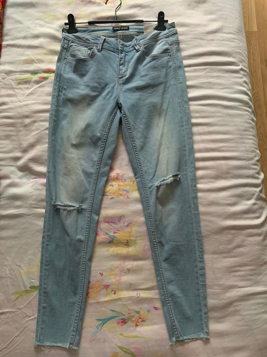 only jeans 牛仔裤女破洞牛仔裤九...