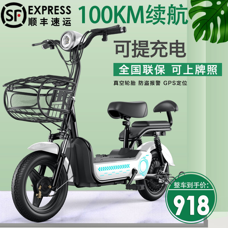 耀海电动车小型车新国标电动自行车48V代步...