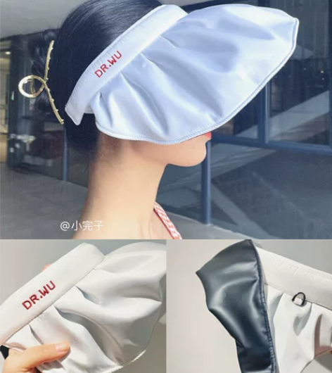 达尔肤防晒帽，买她们家东西的赠品，全新未拆...