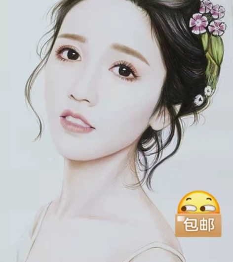 写实素描彩铅画像定制 代画肖像画 人物画纯...