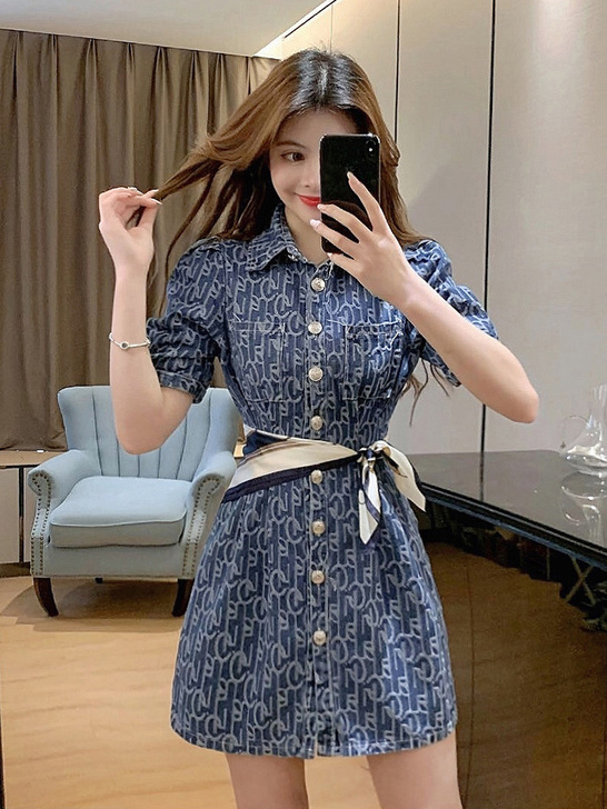 nonsar/宁莎 连衣裙牛仔修身