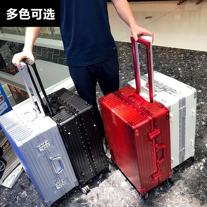 网红ins行李箱铝框拉杆箱万向轮24寸旅行...