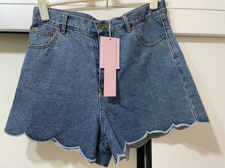 jesuscandy古着商店花边牛仔短裤