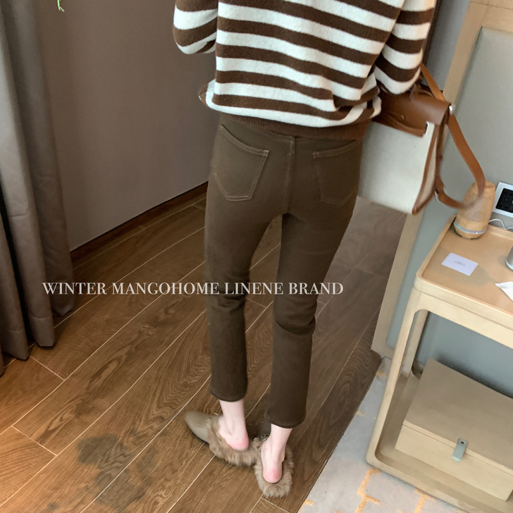 高腰牛仔裤女小脚秋冬2020新款修身显瘦显...