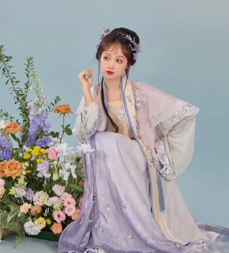 七月夕 薄雾清晨 宋制改良吊带半袖长衫齐腰...