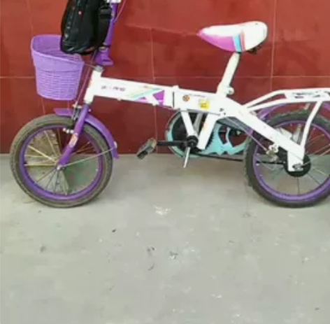 16寸折叠自行车,可放后备厢,后轮胎有点漏...