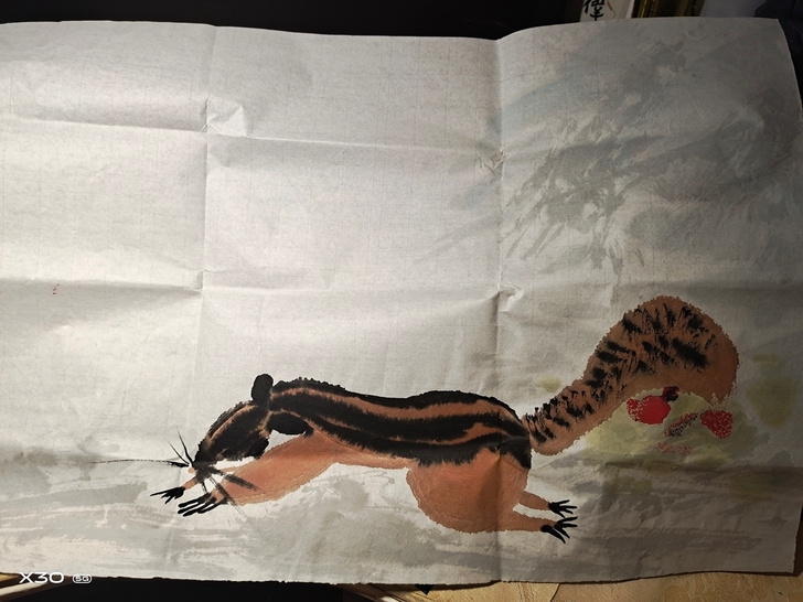 两幅画家的练习作品,宣纸,没有署名