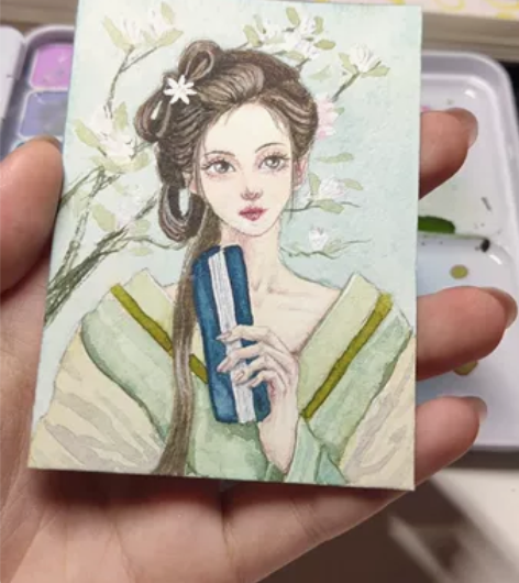 新鲜出炉手绘卡牌 水彩纯手绘 可以直接拍 ...