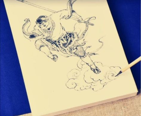 中国人物画线描绘画技法工笔画西游记人物图谱...