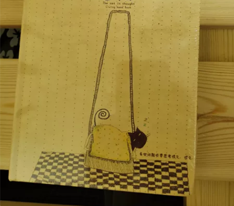 呆猫彩页手账本可爱清新文艺 插画手绘笔记本...