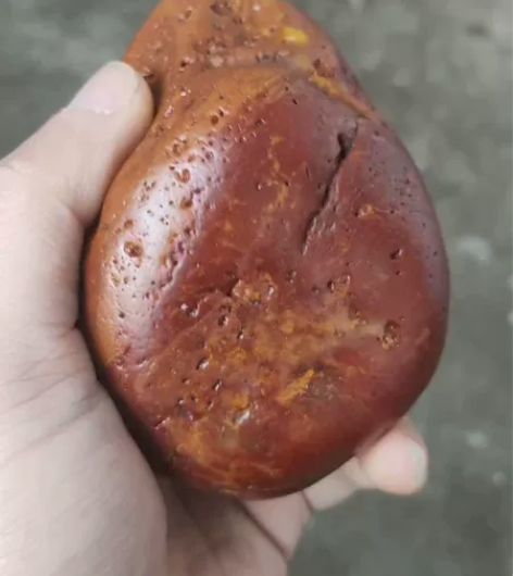 红飘黄蜡石，手玩件，飘花奇石，石质好，冻石...