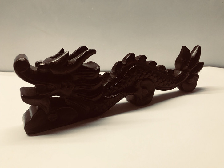 老红木龙笔搁毛笔架笔山架把玩件收藏紫檀手工...