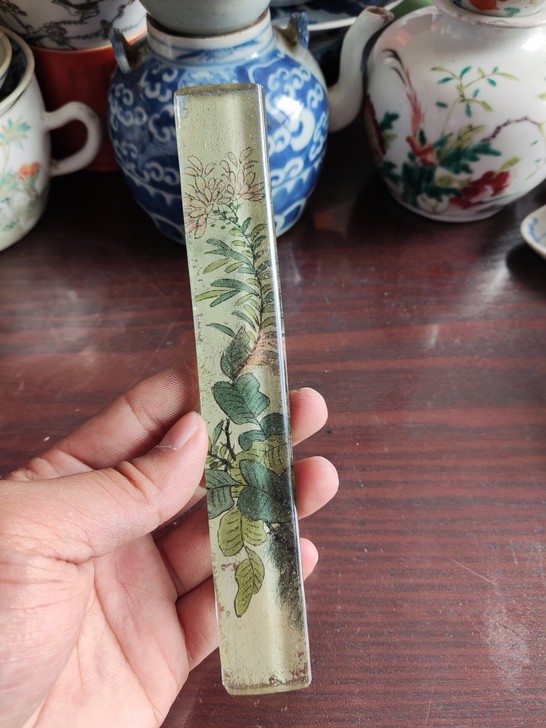 民国琉璃花卉镇纸