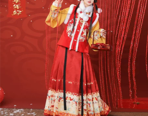 明制汉服女 加厚比甲马面裙 摆拍穿了一次...