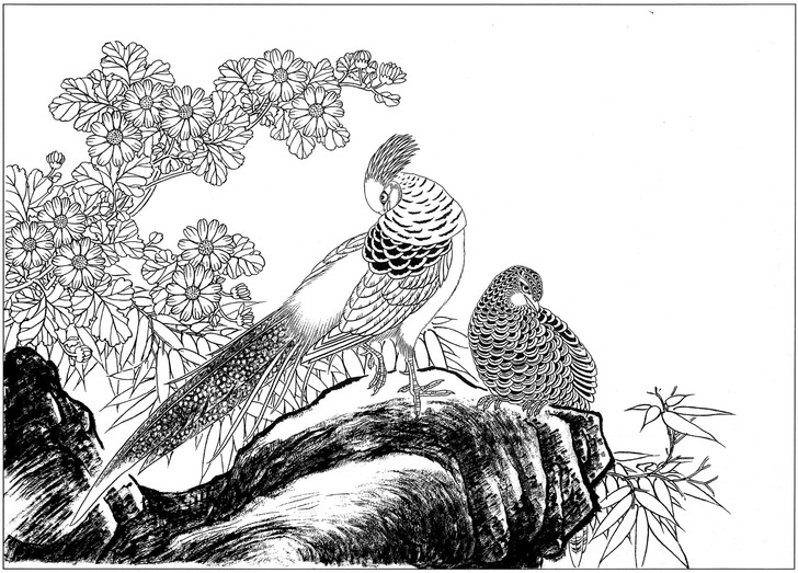 动物白描(鹰、羊、鹤、虎、草虫等)PDF版...