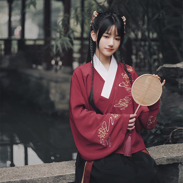 曼珠沙华:魂落 池夏原创设计彼岸花袄裙短袄...