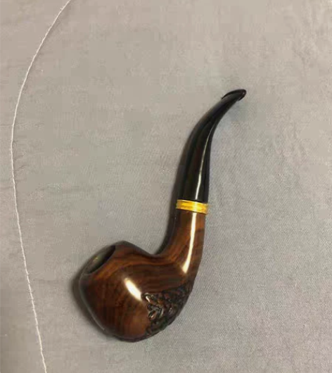 【包邮】实木烟斗男士便携小号传统老式黑檀木...
