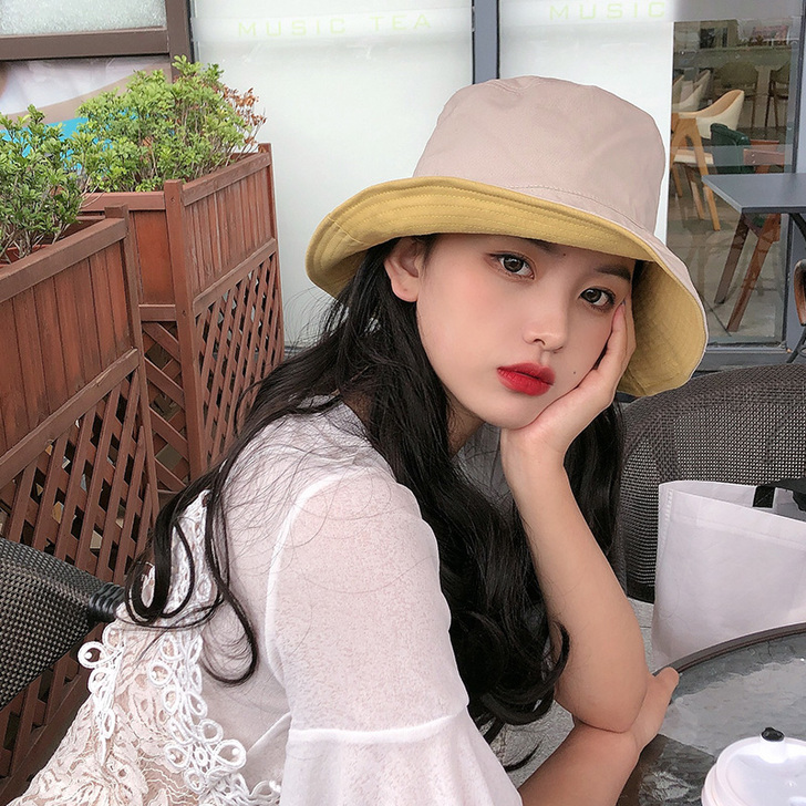 出闲置,可双面戴。双面渔夫帽女夏韩版百搭日...