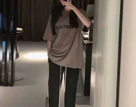张智研【懒人挚爱】黑色运动裤女夏宽松薄款韩...