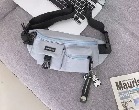 潮牌男士斜挎包韩版ins百搭单肩包运动胸包...