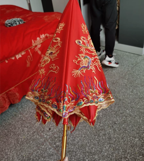 结婚红伞,新娘出嫁接亲红伞 伞长88cm ...