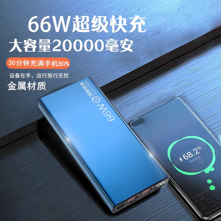 全新66w超级快充，20000毫安快充充电...
