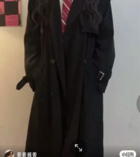画解WAHJUIS 警花探长 黑色风衣外套...