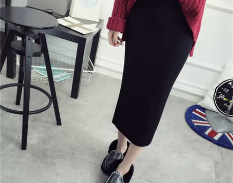 秋冬包臀裙针织半身裙高腰中长裙一步裙韩版毛...
