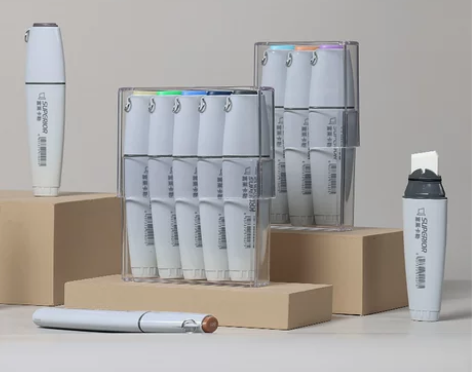 秀普富莱卡勒宽头马克笔酒精性超宽头铺色笔学...
