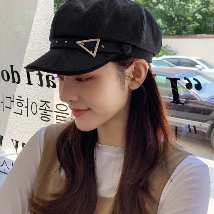 网红款八角帽子日系贝雷帽女春夏季韩版百搭英...