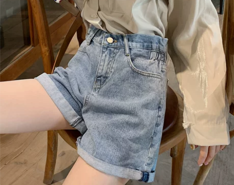 【折扣价】牛仔短裤女高腰2019新款外穿韩...