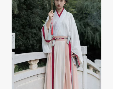 【秋色】五五年汉服女晋制交领齐腰一片式打孔...