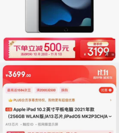 iPad 9代 2021款 10.2英寸 ...